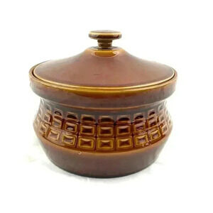 VTG Brown Ceramic‎ Glazed Oven to Table Tureen by Adams Micratex Made in England